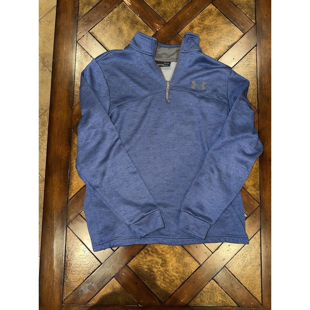 Under Armour Mens Pullover Medium Blue Sweatshirt Sweater Coldgear Sports Logo